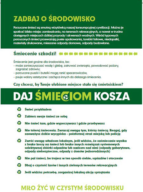 Zadbaj o środowisko Zadbaj o środowisko